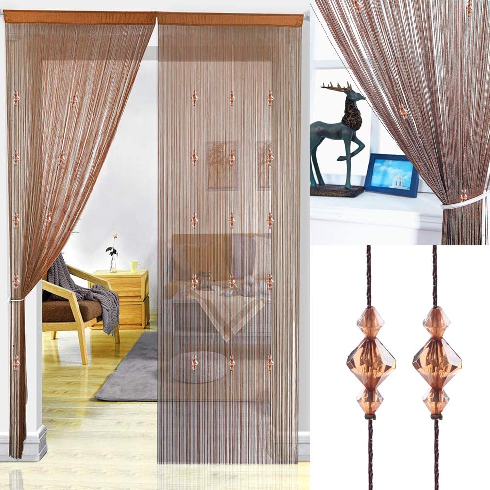 Crystal Beaded Curtain Tassel Curtain - Partition Door Curtain Beaded String Curtain Door Screen Panel Home Decor Divider Crystal Tassel Screen 90x200cm (2 Pack) - Anna's Linens Store