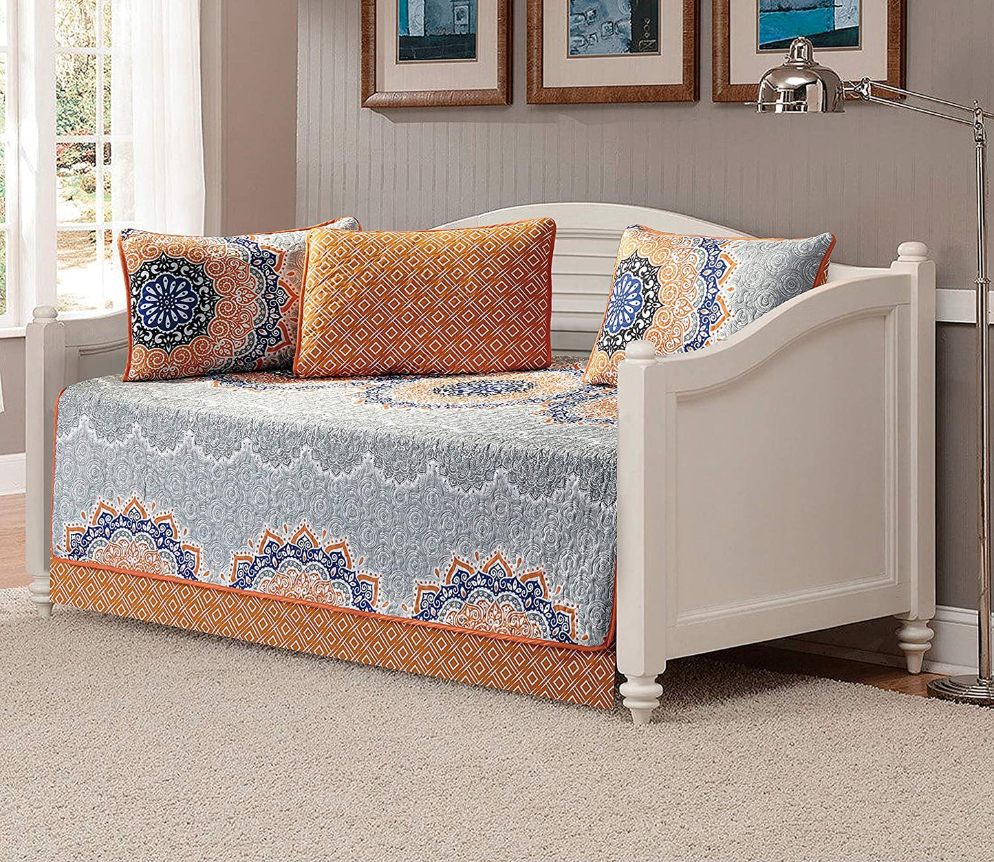 Day Bed Cover Modern Reversible 5 Pcs Set | Anna's Linens