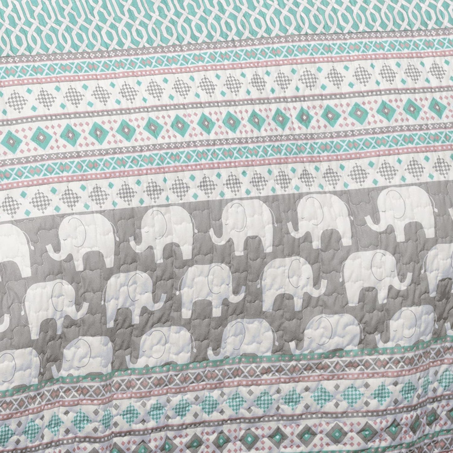 Elephant Stripe 6 pcs Day Bed Bedding Set Bed Skirt Pillow Shams Cases
