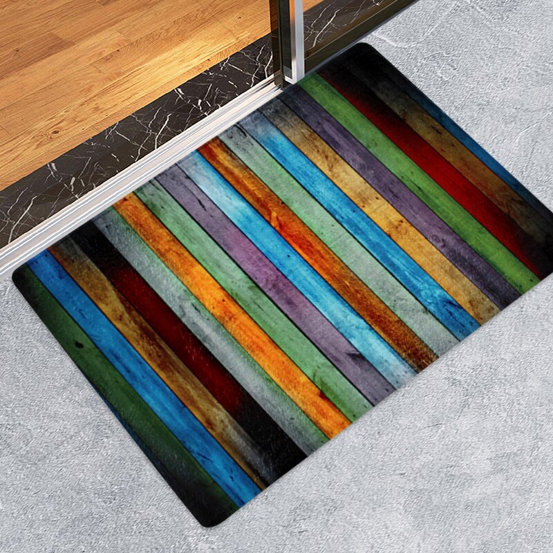 Flannel Entrance Rug Strong Water Absorb Decorative Carpet