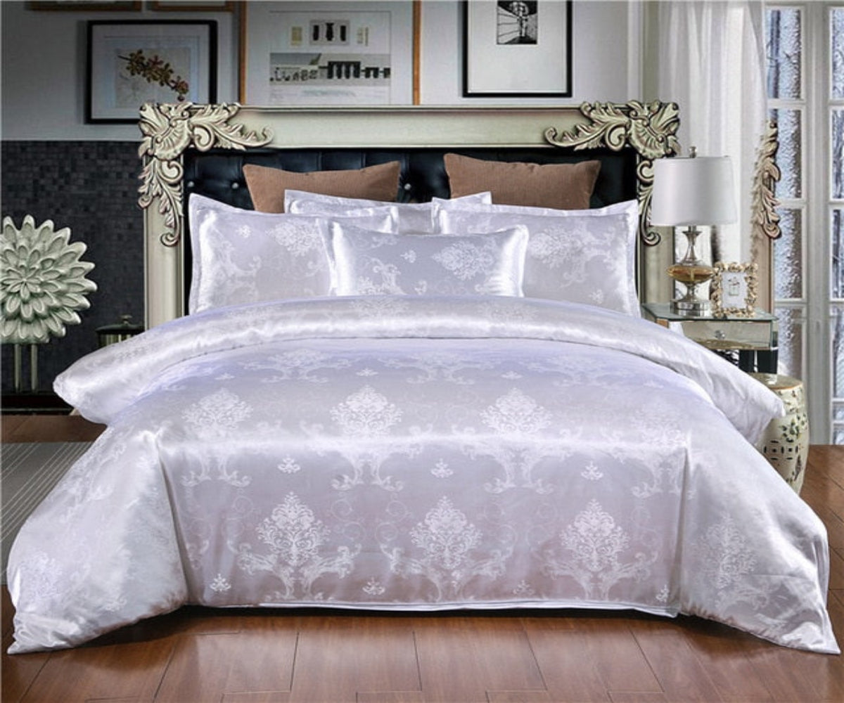 Luxury Bedding Satin Jacquard 3pcs Duvet Cover Set | Anna's Linens