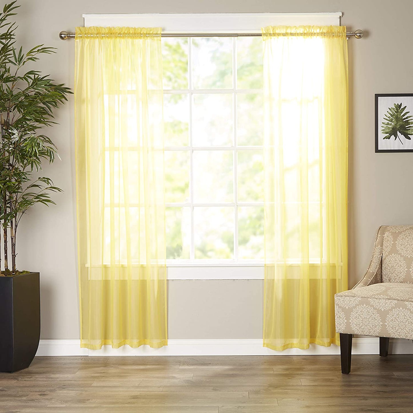 Luxury Sheer Curtains Window Treatment Panels with Rod Pocket - Anna's Linens