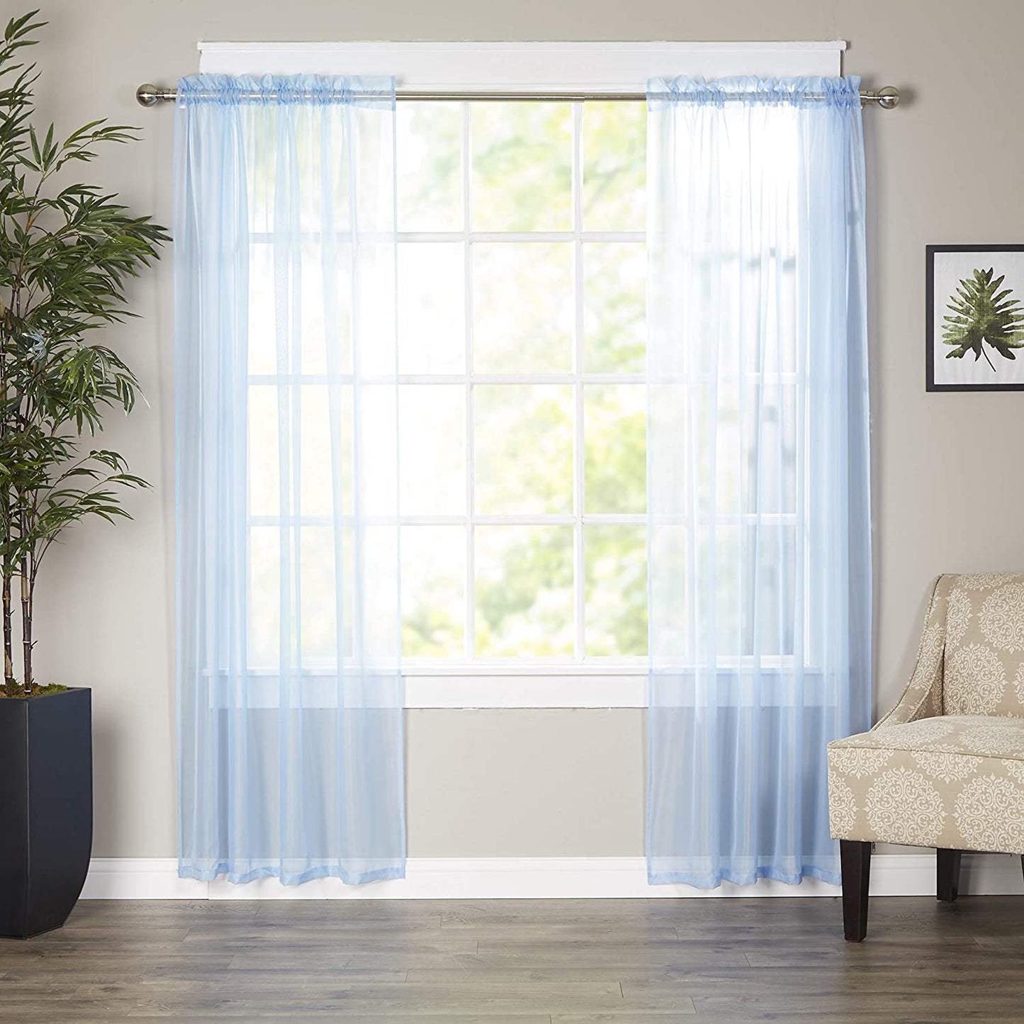 Luxury Sheer Curtains Window Treatment Panels with Rod Pocket - Anna's Linens
