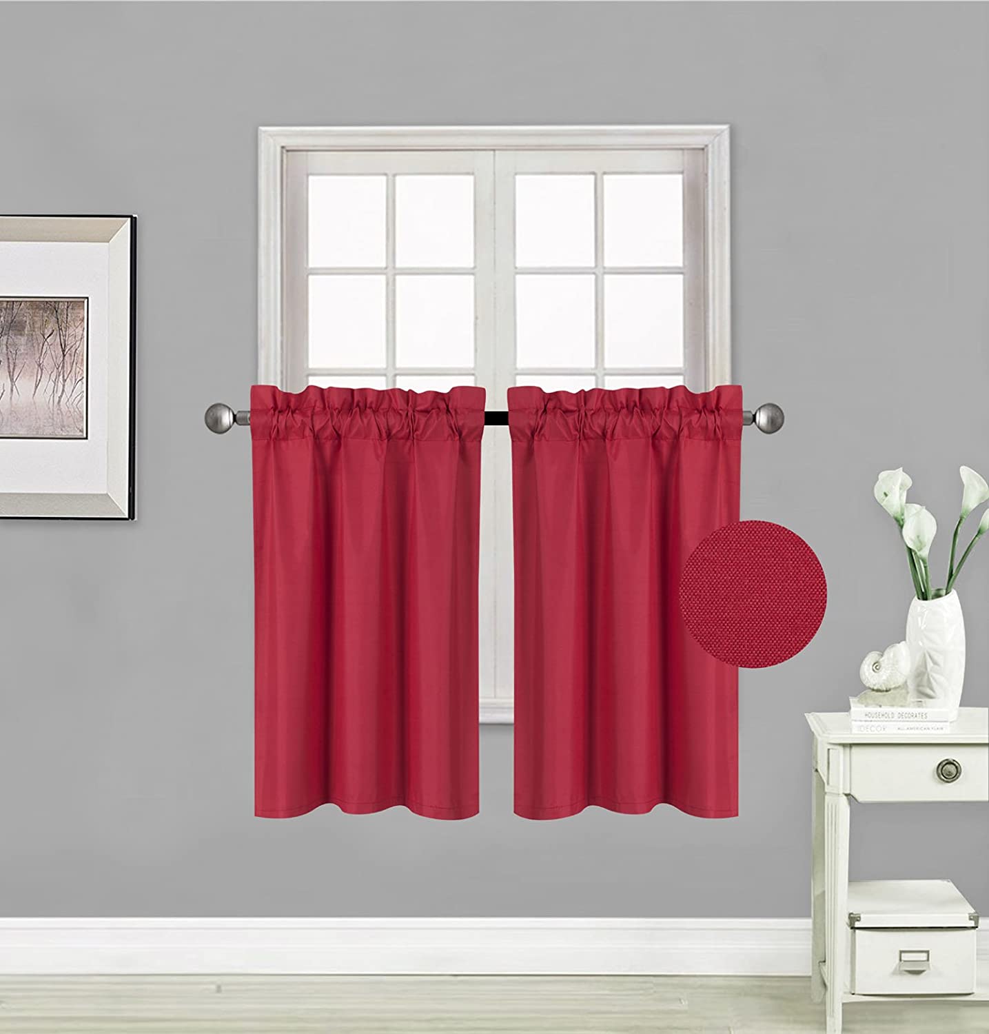 Small Window Treatment Short Curtain Insulated Blackout Drapes