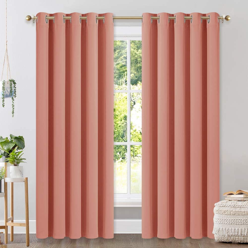 Set of 2 Blackout Window Curtain Treatment Thermal Insulated Drapery Panels - Anna's Linens Store