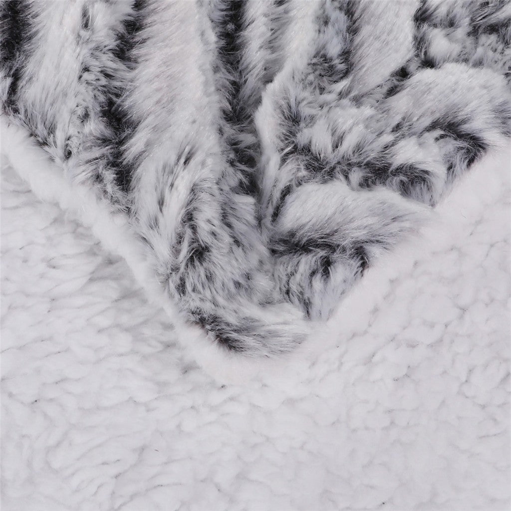 Thickened Double Layer Lamb Down Long Plush Tie dyed Brushed Fleece Blanket - Anna's Linens Store