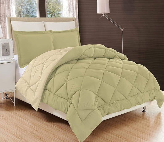 All Season 3 pcs Comforter Set Medium Weight Super Soft Down Alternative Reversible - Anna's Linens