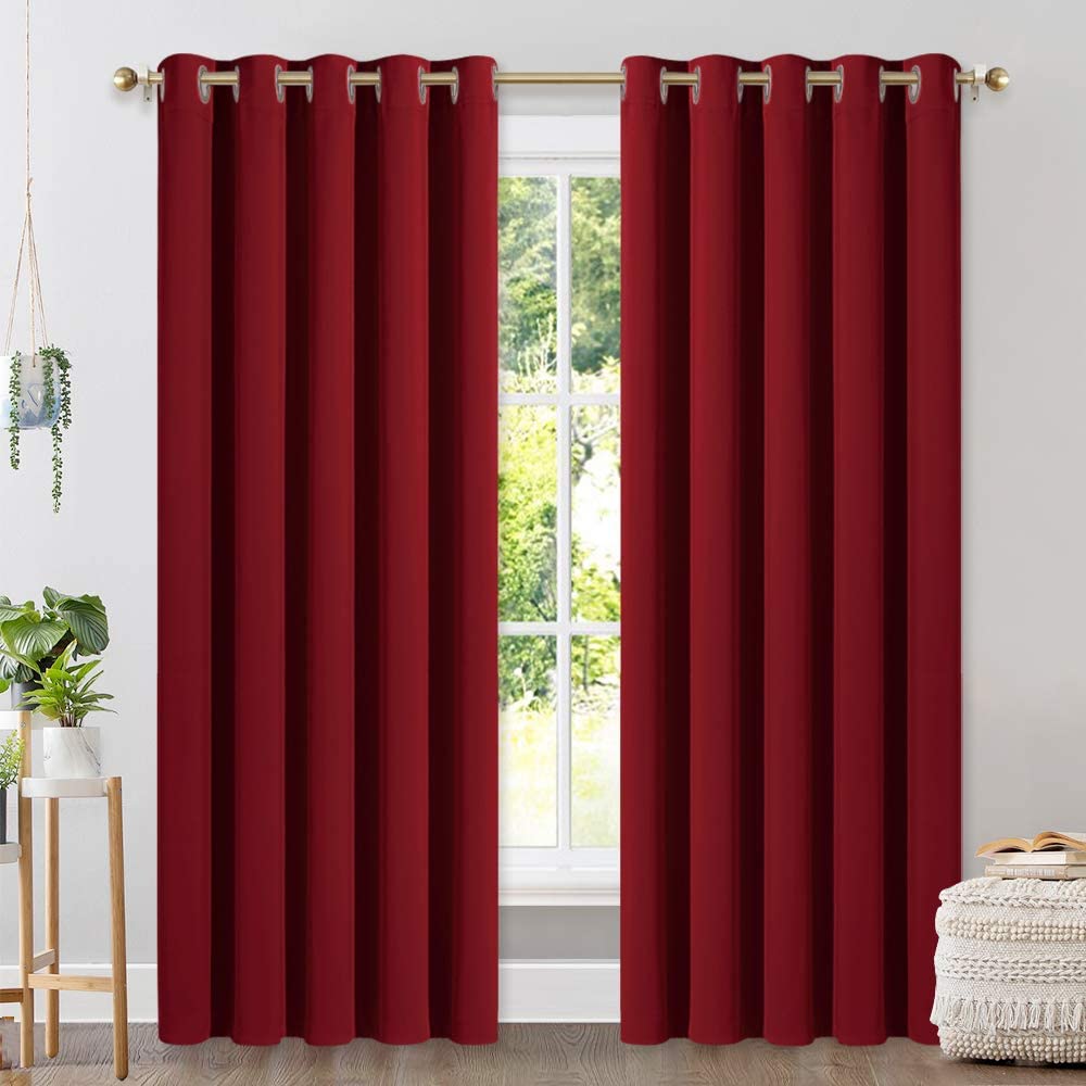 Set of 2 Blackout Window Curtain Treatment Thermal Insulated Drapery Panels - Anna's Linens Store