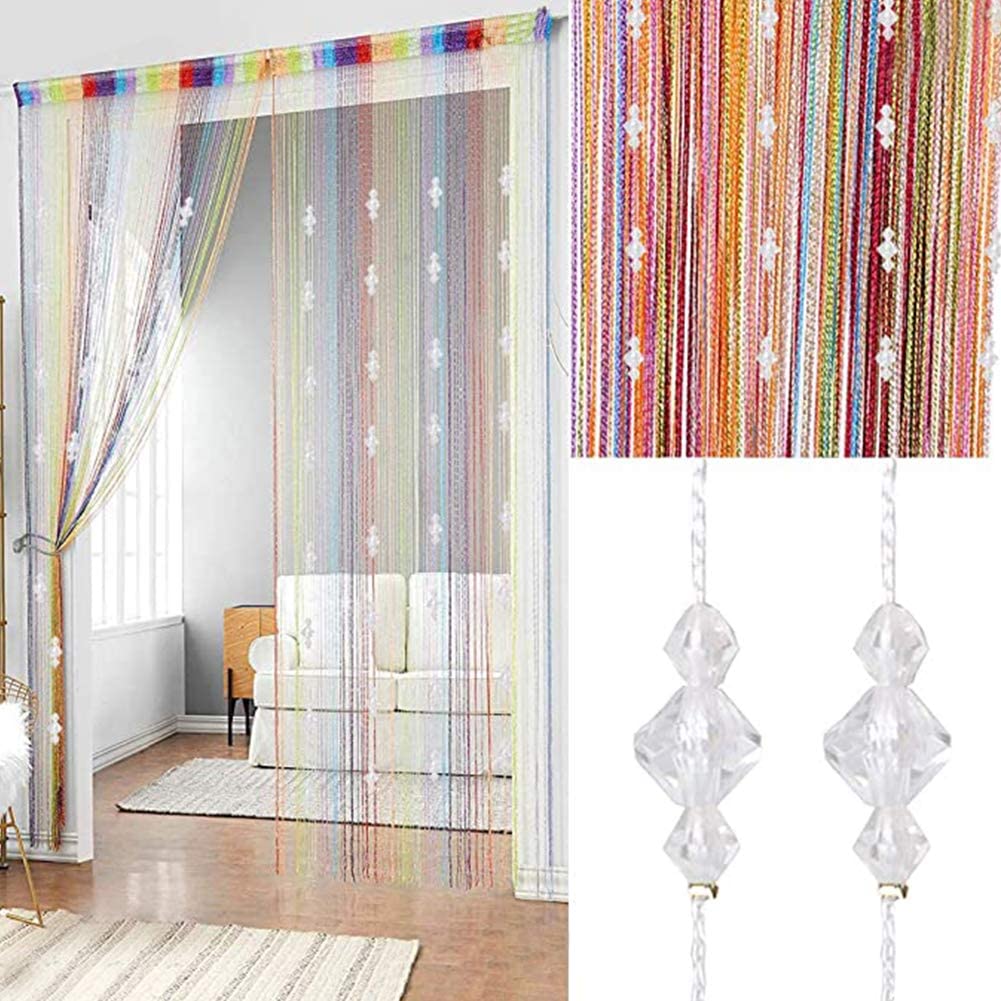 Crystal Beaded Curtain Tassel Curtain - Partition Door Curtain Beaded String Curtain Door Screen Panel Home Decor Divider Crystal Tassel Screen 90x200cm (2 Pack) - Anna's Linens Store