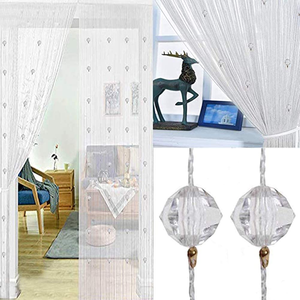 Crystal Beaded Curtain Tassel Curtain - Partition Door Curtain Beaded String Curtain Door Screen Panel Home Decor Divider Crystal Tassel Screen 90x200cm (2 Pack) - Anna's Linens Store
