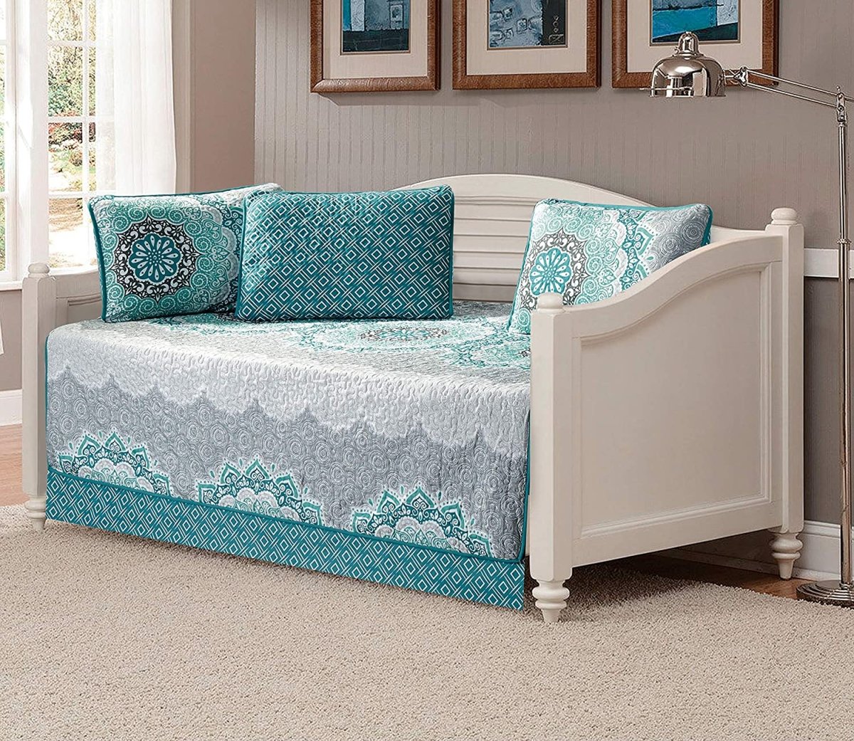 Day Bed Cover Modern Reversible 5 Pcs Set - Anna's Linens