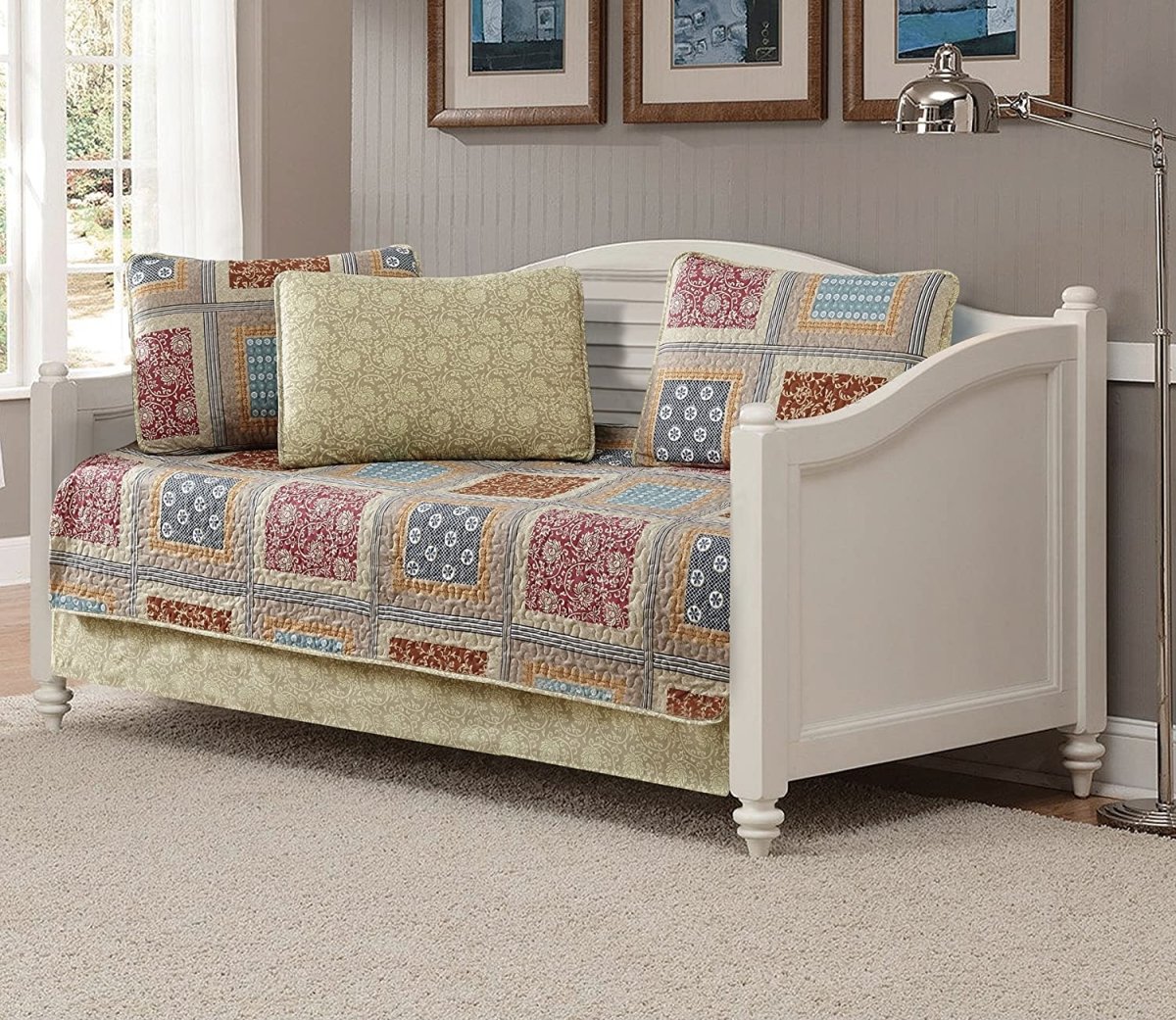 Day Bed Cover Modern Reversible 5 Pcs Set - Anna's Linens