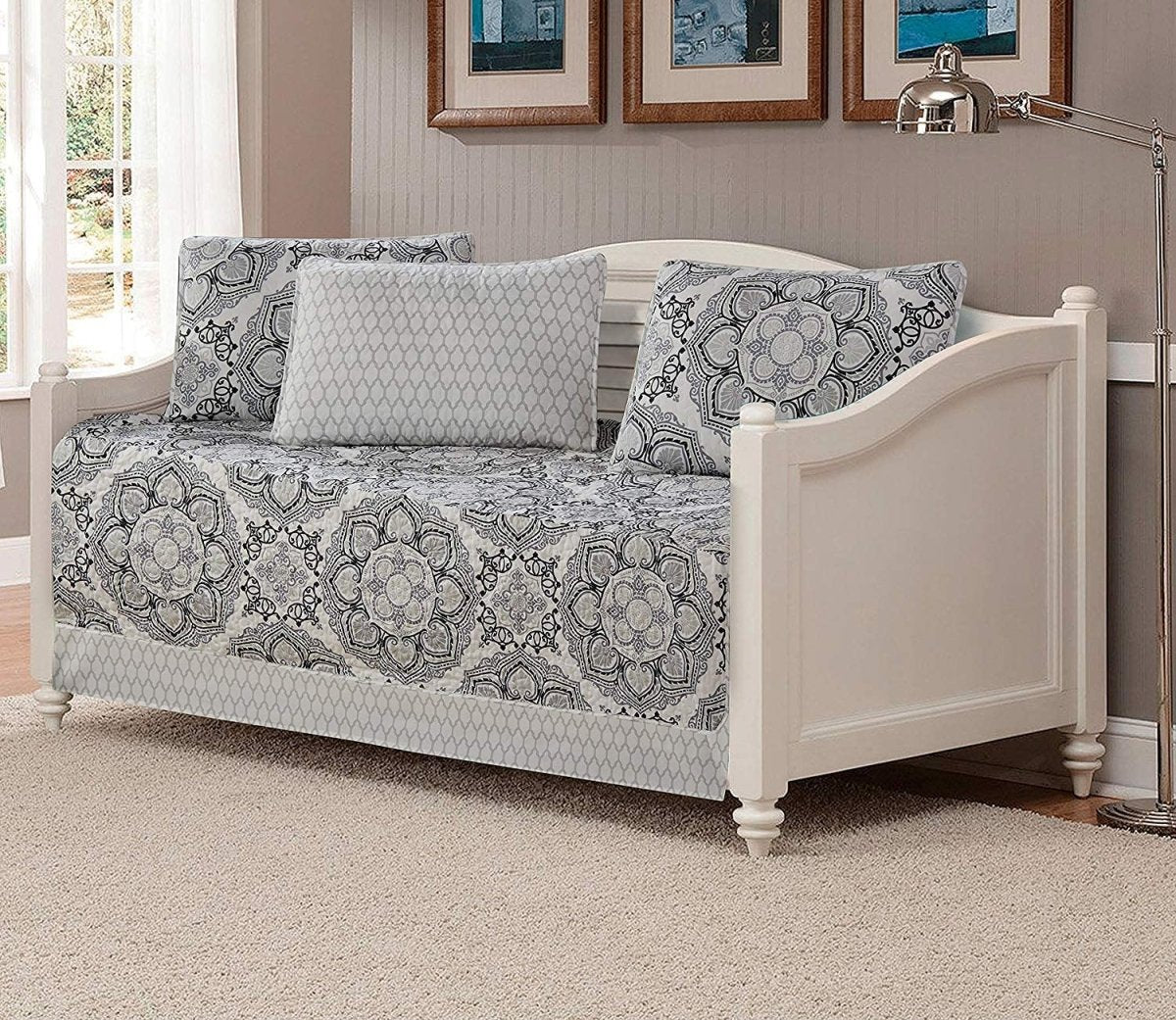 Day Bed Cover Modern Reversible 5 Pcs Set - Anna's Linens