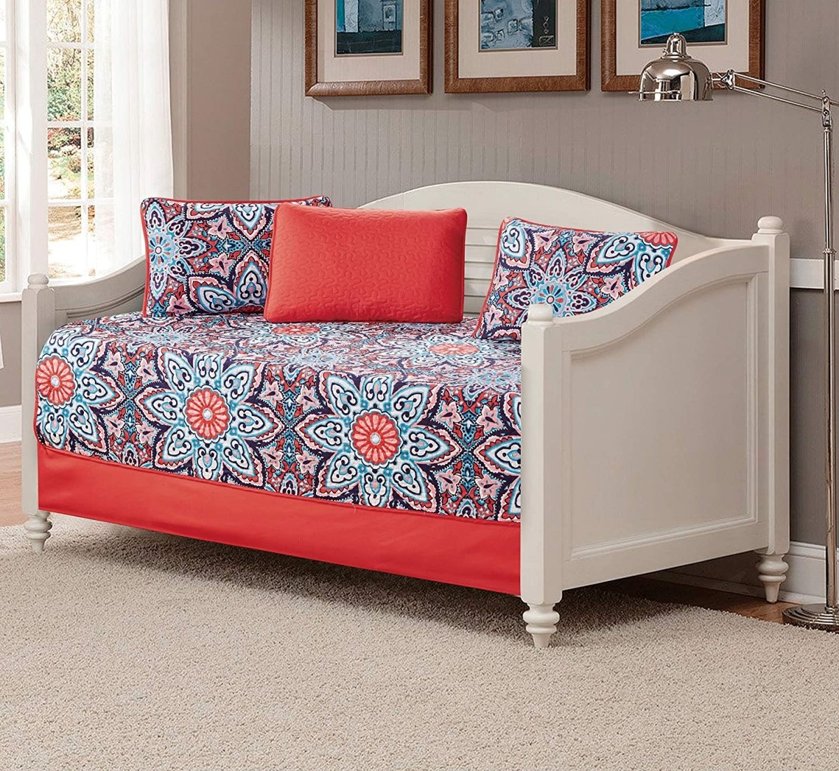 Day Bed Cover Modern Reversible 5 Pcs Set - Anna's Linens