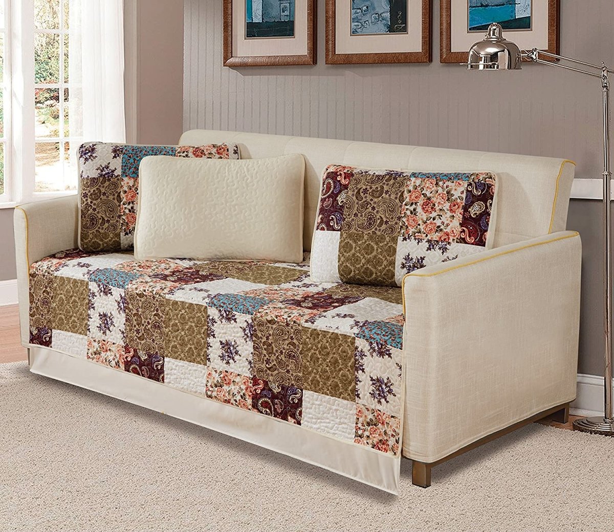 Day Bed Cover Modern Reversible 5 Pcs Set - Anna's Linens