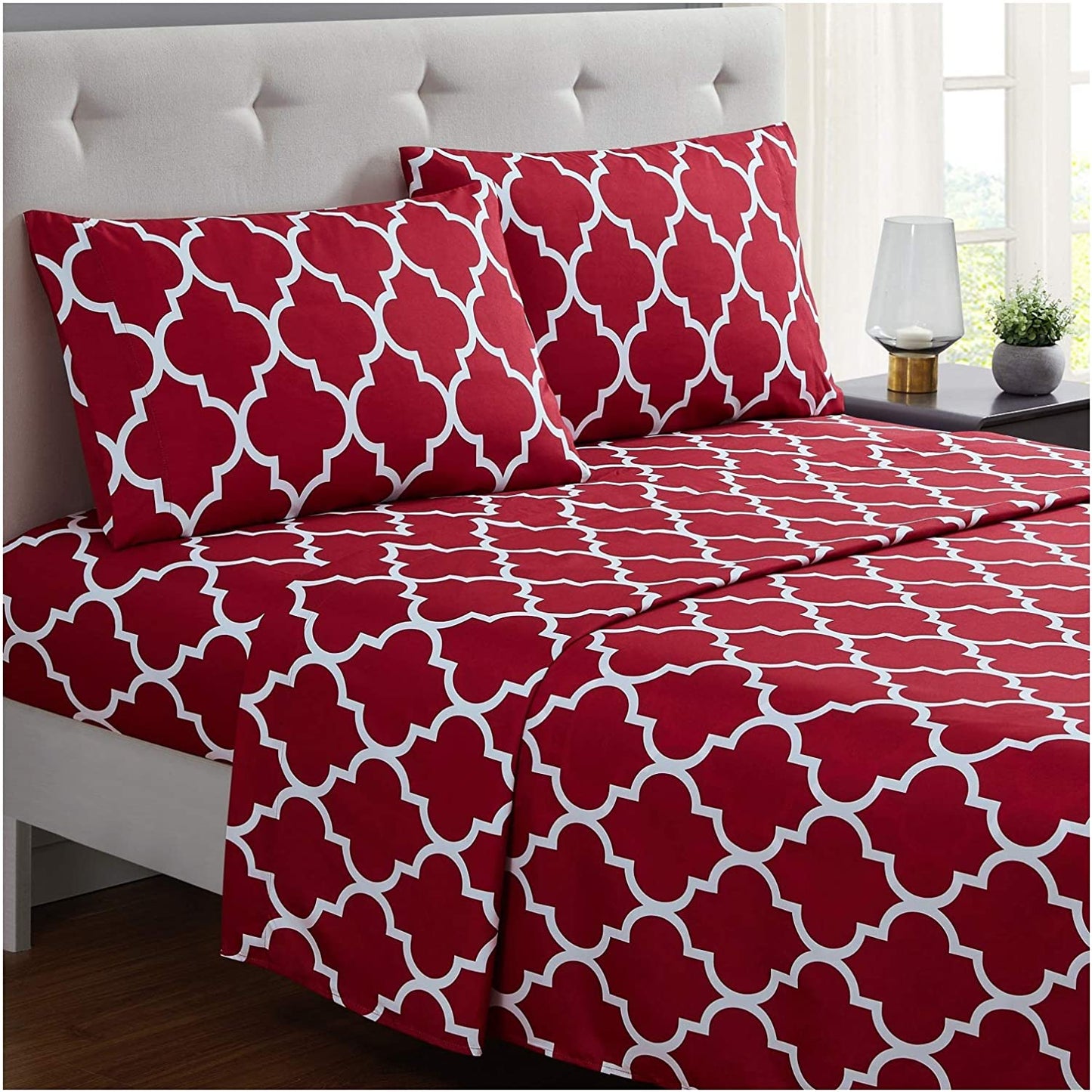 Quatrefoil Burgundy Red