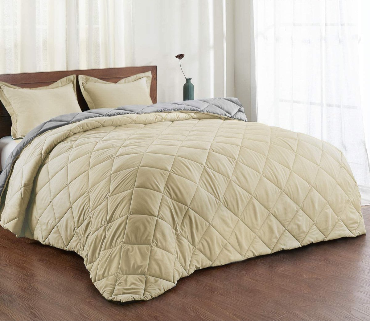 Down Alternative Reversible 3 pcs Comforter Set - Anna's Linens