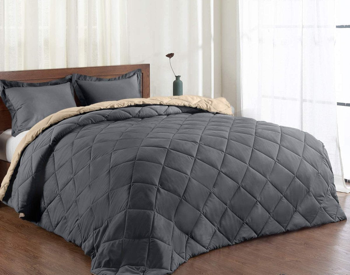 Down Alternative Reversible 3 pcs Comforter Set - Anna's Linens
