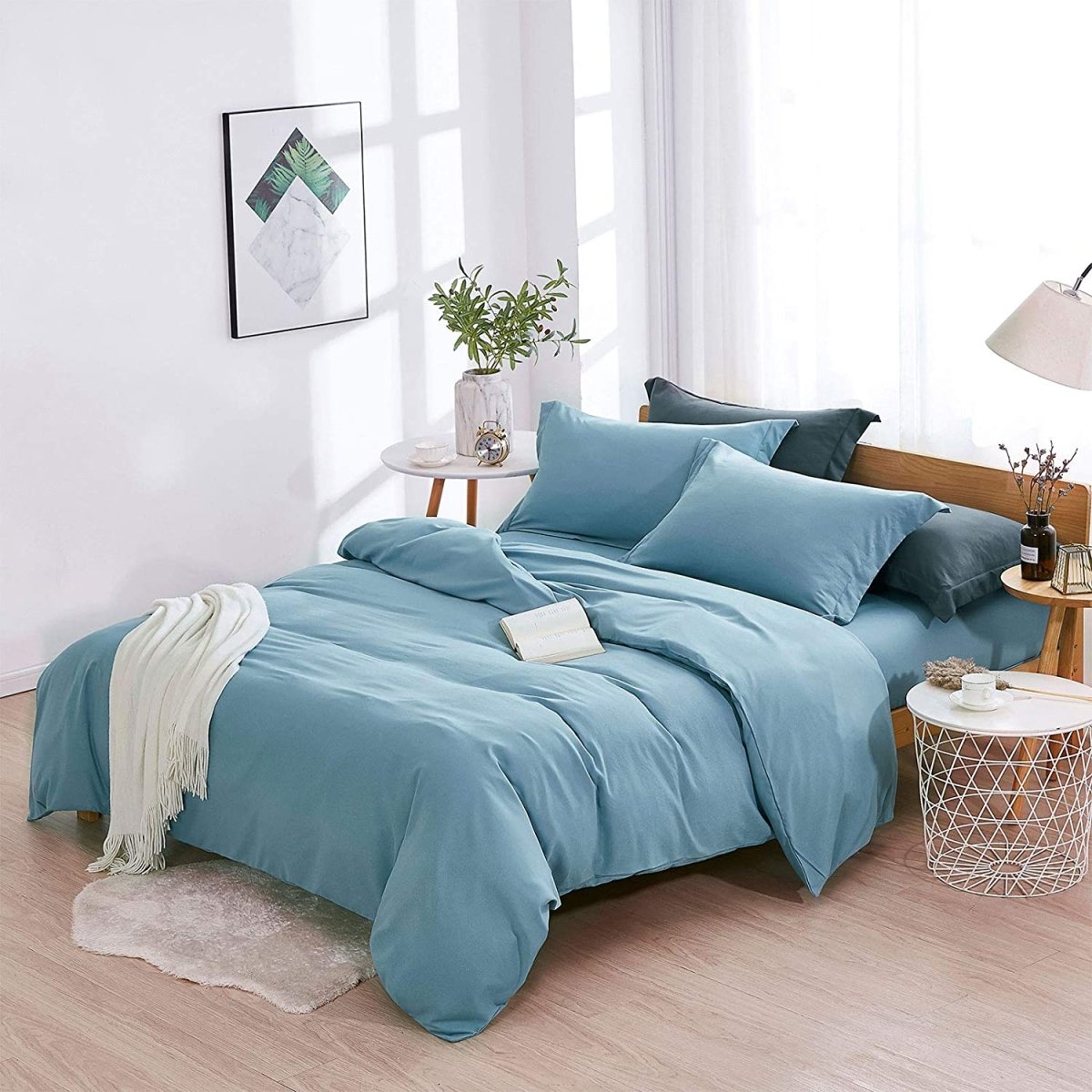 Dreaming Duvet Cover 3 pcs Set Washed Soft Breathable Zipper Closure Corner Ties - Anna's Linens