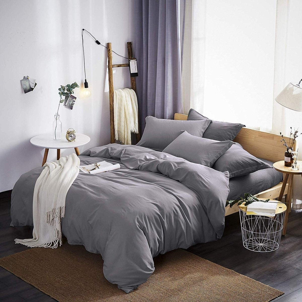 Dreaming Duvet Cover 3 pcs Set Washed Soft Breathable Zipper Closure Corner Ties - Anna's Linens
