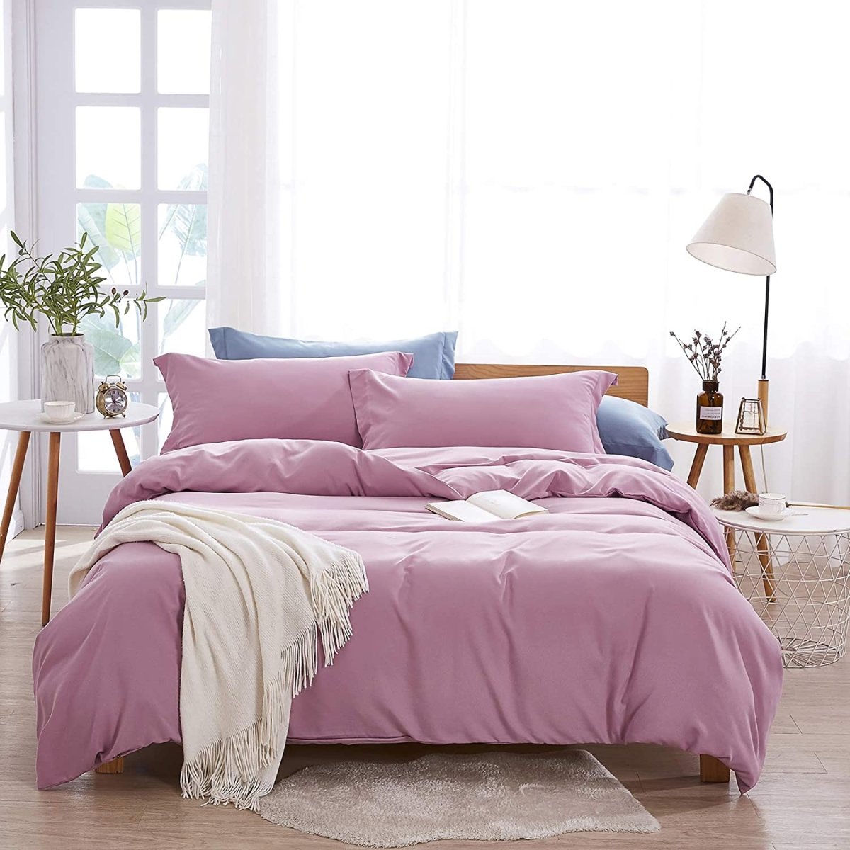 Dreaming Duvet Cover 3 pcs Set Washed Soft Breathable Zipper Closure Corner Ties - Anna's Linens
