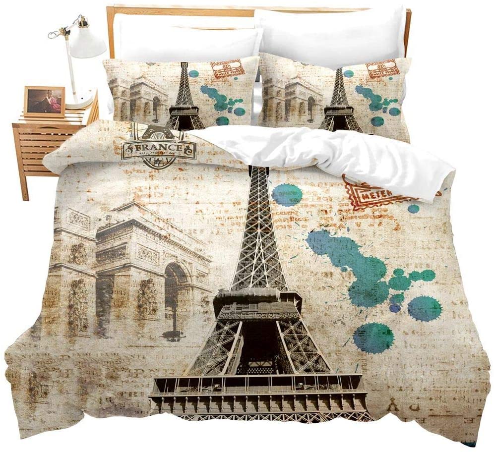 Duvet Cover Set Soft London Themed Comforter Cover Set 3 Pieces - Anna's Linens