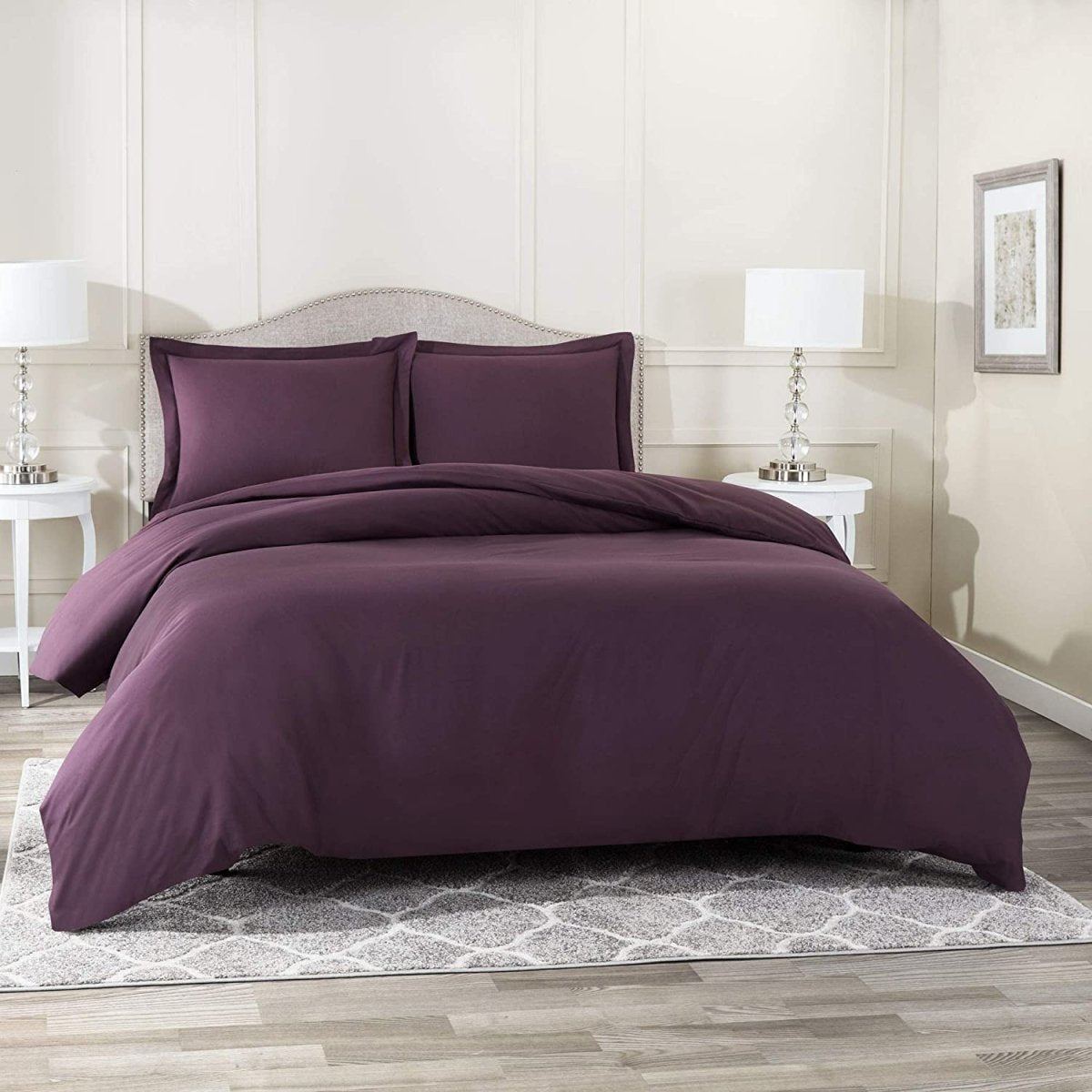 Egyptian Cotton Comforter Cover Set with Button Closure Fitted Sheet - Anna's Linens