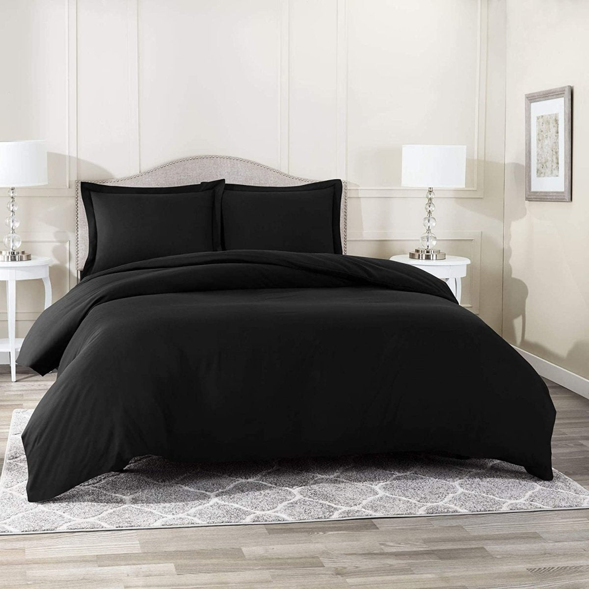 Egyptian Cotton Comforter Cover Set with Button Closure Fitted Sheet - Anna's Linens