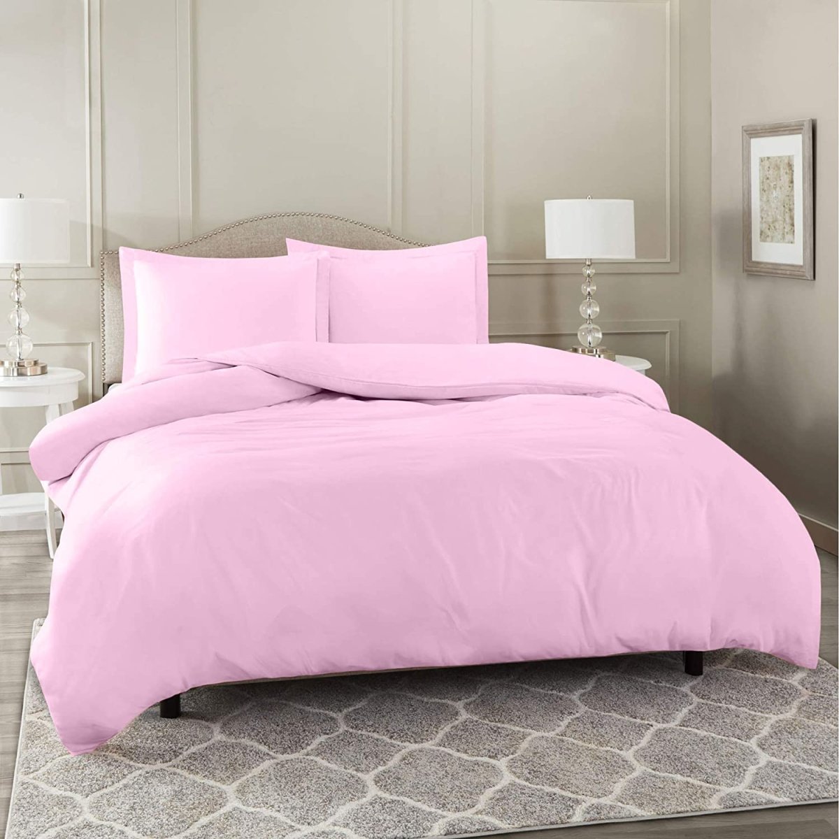 Egyptian Cotton Comforter Cover Set with Button Closure Fitted Sheet - Anna's Linens
