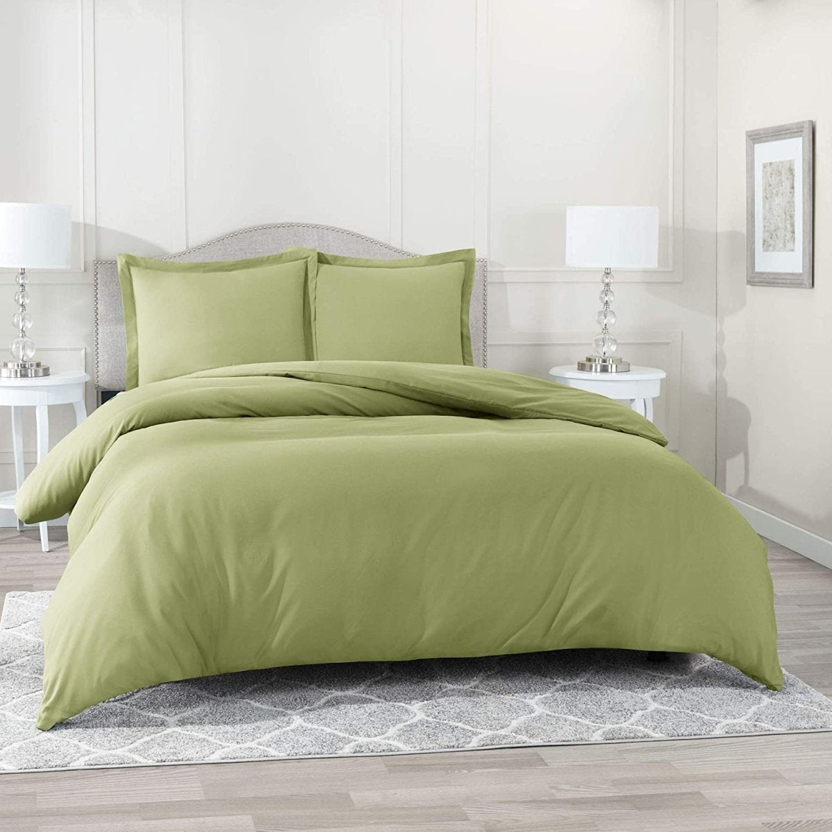 Egyptian Cotton Comforter Cover Set with Button Closure Fitted Sheet - Anna's Linens