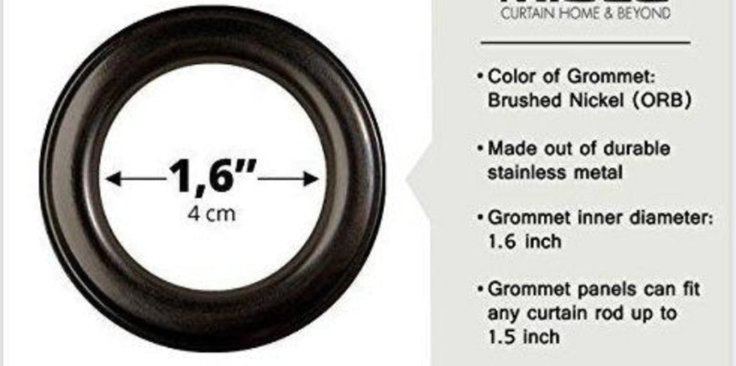 Floral Embroidery Semi Sheers Curtain Linen Grommet Window Curtains for Office 52 x 95 Inch 2 Panels, Taupe - Anna's Linens