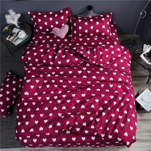 Flower Duvet Cover Bedding Set Peach Daisy Pastoral style Flat Bed Sheet - Anna's Linens