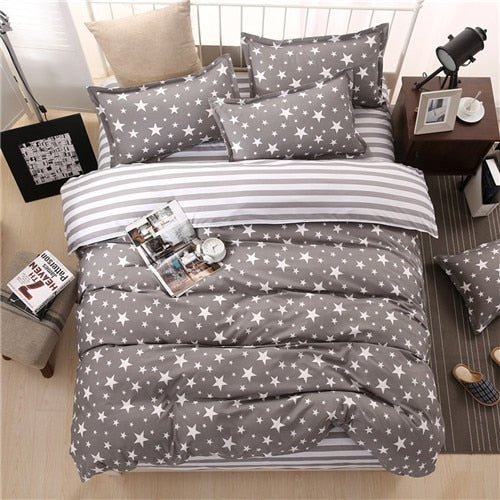 Flower Duvet Cover Bedding Set Peach Daisy Pastoral style Flat Bed Sheet - Anna's Linens