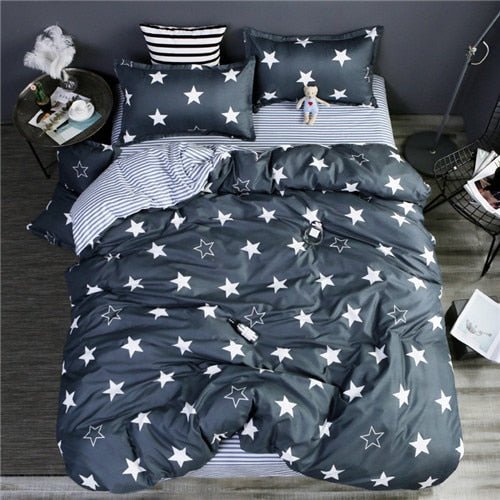 Flower Duvet Cover Bedding Set Peach Daisy Pastoral style Flat Bed Sheet - Anna's Linens