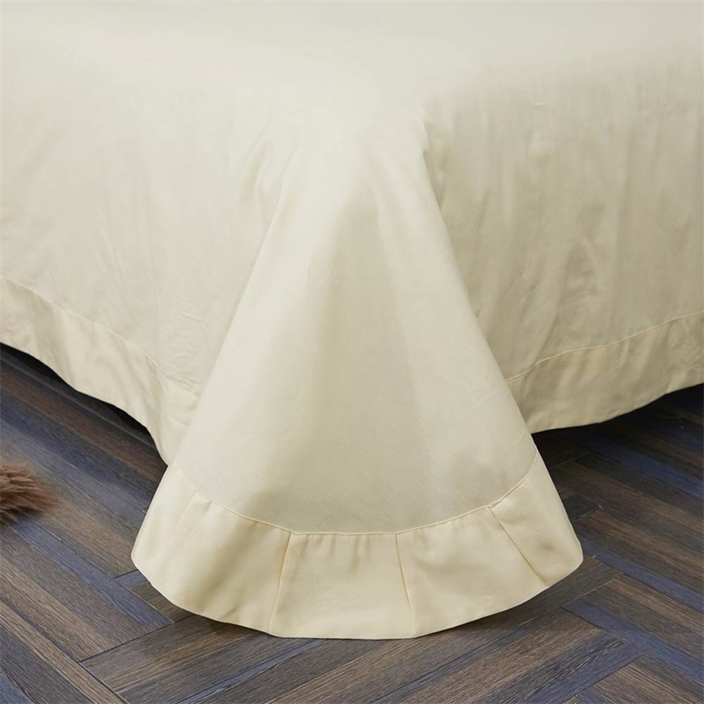 Flowers Light Yellow Silk Cotton Blend Jacquard Duvet Cover Set Pillow Shams - Anna's Linens