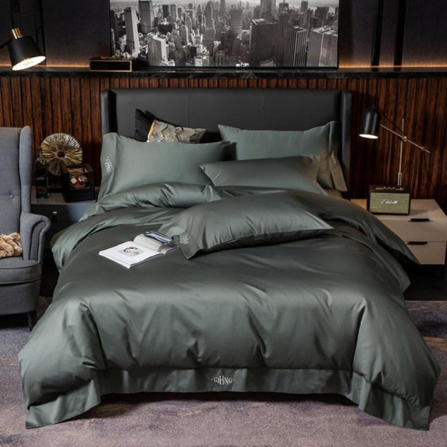 Hotel Quality Silky Soft Egyptian Cotton 4 Pcs Duver Cover Bedding set - Anna's Linens