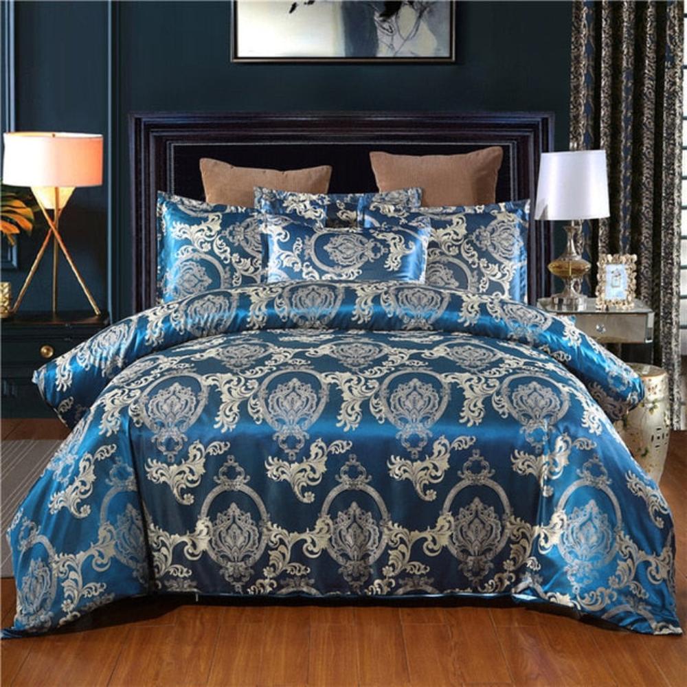 Jacquard Satin Duvet Cover Bedding Set - Anna's Linens