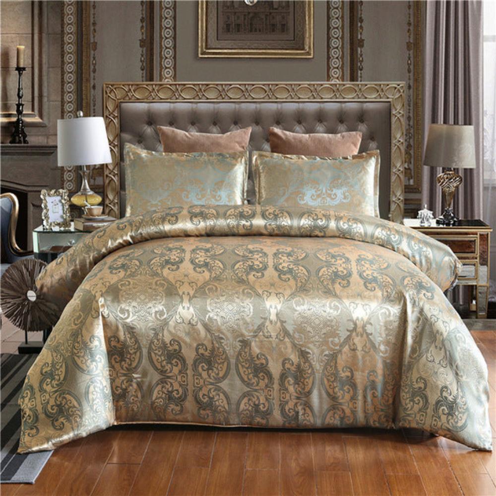 Jacquard Satin Duvet Cover Bedding Set - Anna's Linens