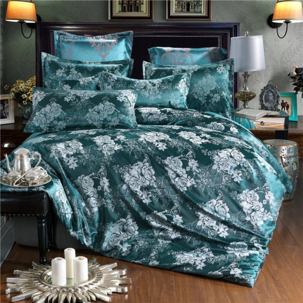 Jacquard Satin Duvet Cover Bedding Set - Anna's Linens