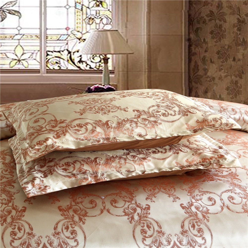Jacquard Satin Duvet Cover Bedding Set - Anna's Linens