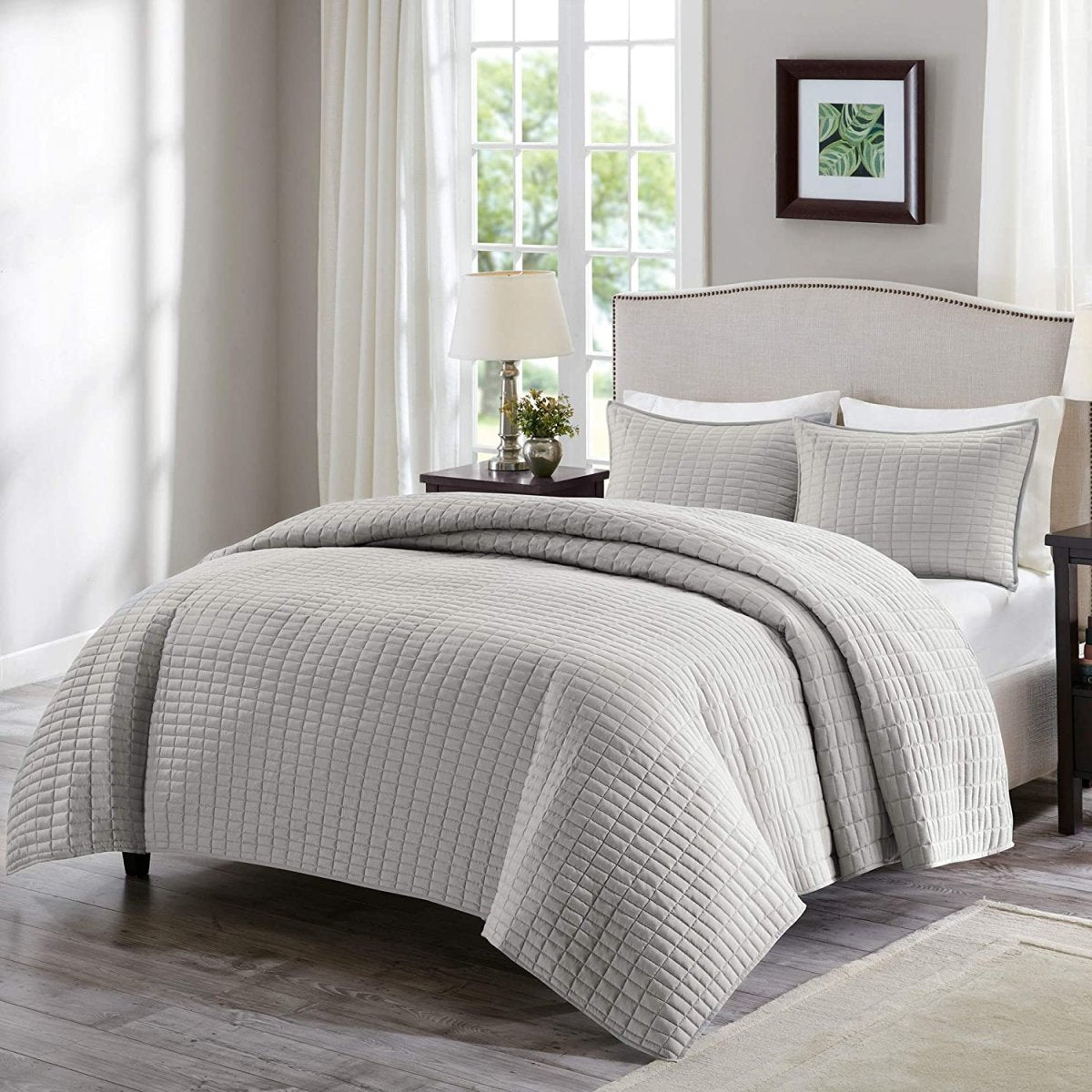 Luxury Double Sided Stitching Design All Season Lightweight Coverlet Bedding 3 Pcs set - Anna's Linens
