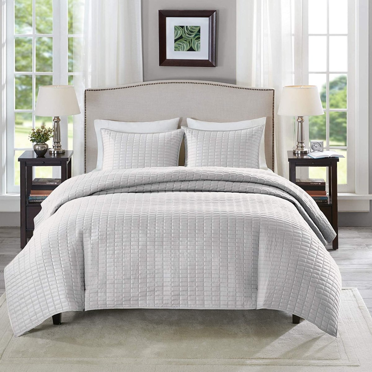 Luxury Double Sided Stitching Design All Season Lightweight Coverlet Bedding 3 Pcs set - Anna's Linens
