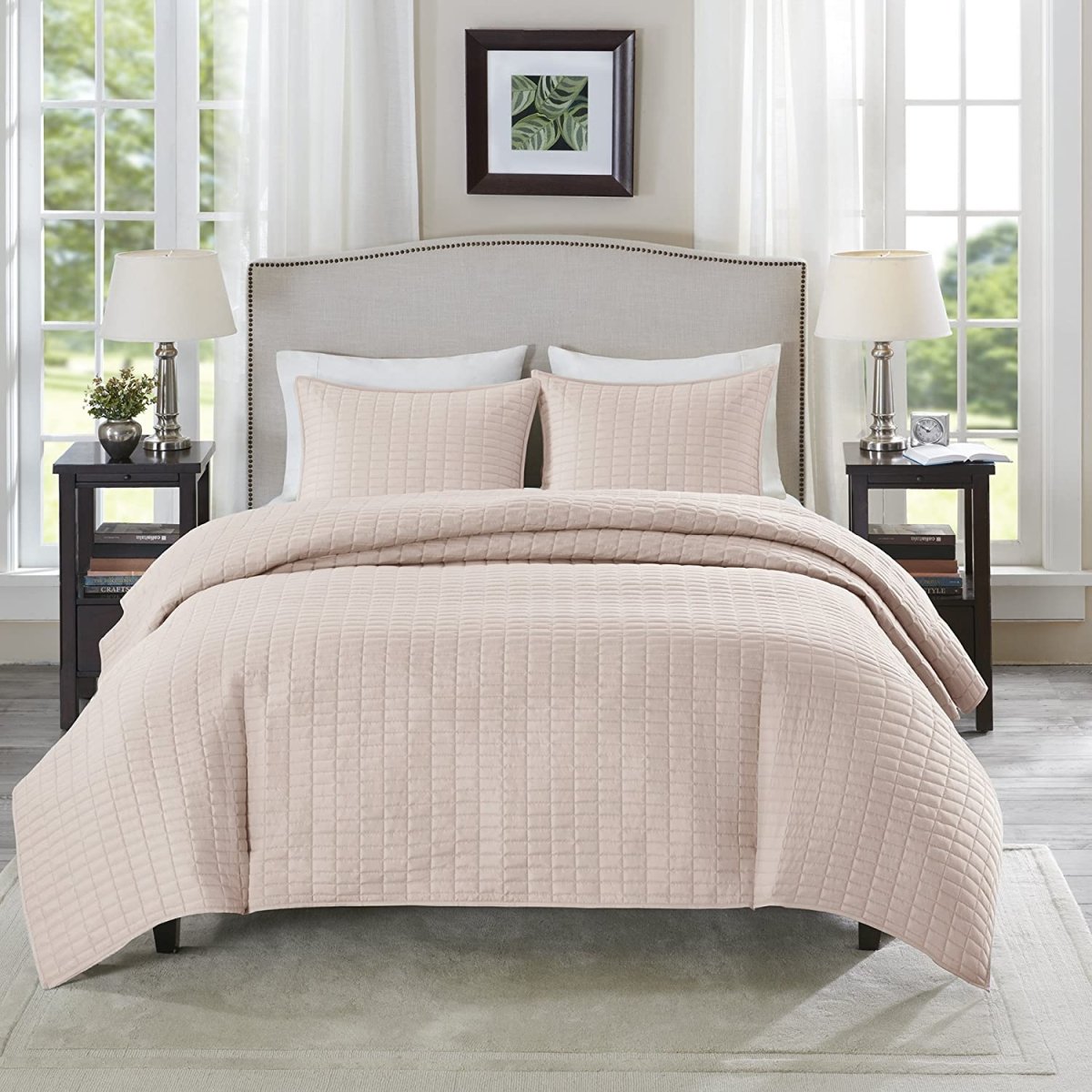 Luxury Double Sided Stitching Design All Season Lightweight Coverlet Bedding 3 Pcs set - Anna's Linens