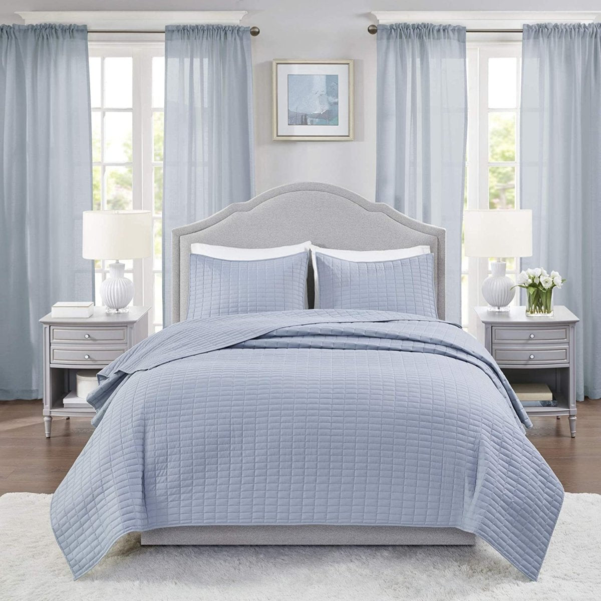 Luxury Double Sided Stitching Design All Season Lightweight Coverlet Bedding 3 Pcs set - Anna's Linens