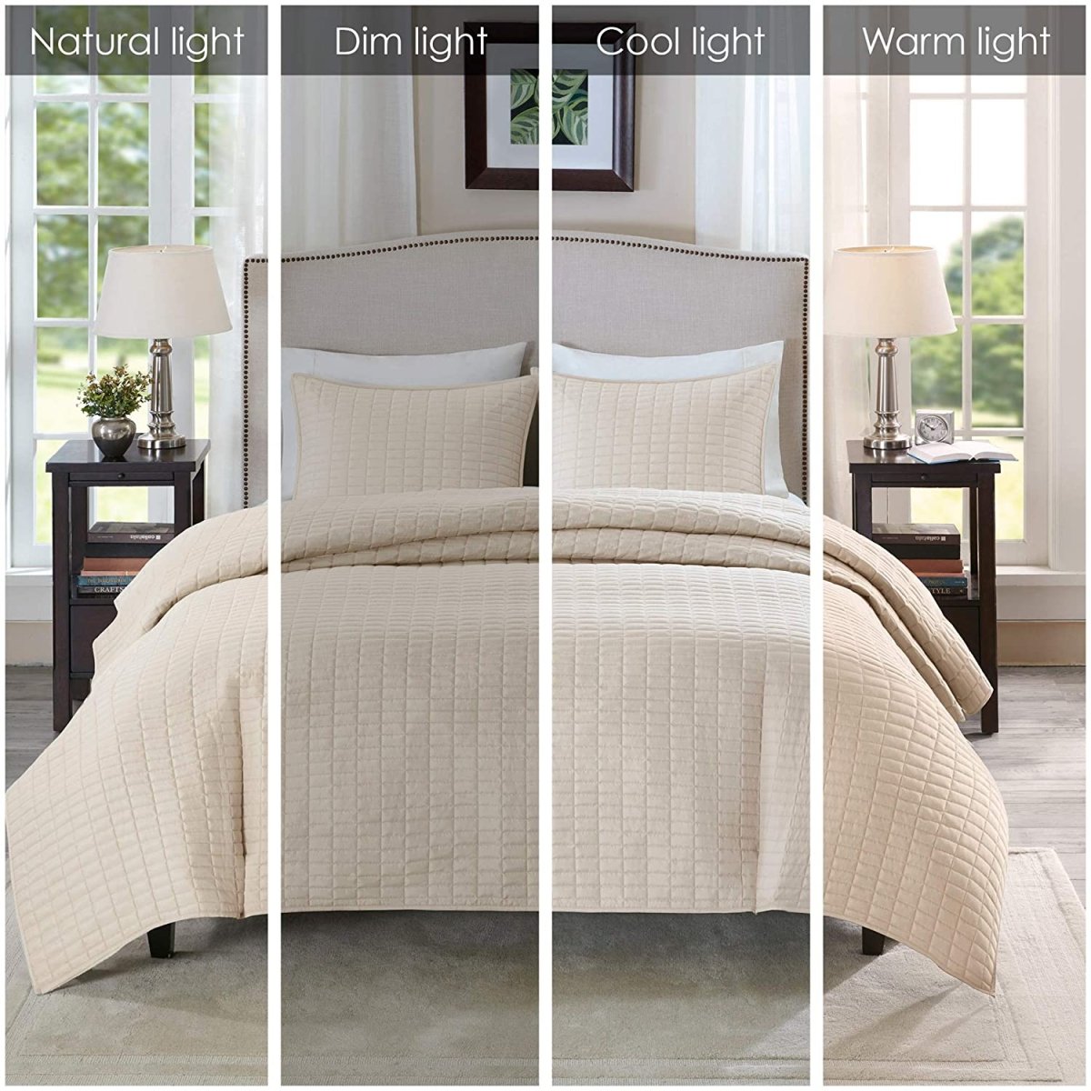 Luxury Double Sided Stitching Design All Season Lightweight Coverlet Bedding 3 Pcs set - Anna's Linens