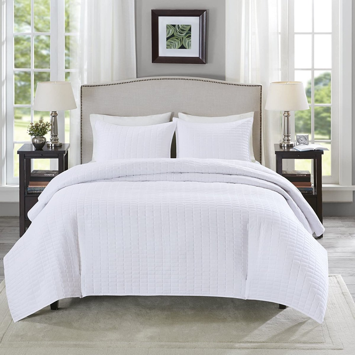 Luxury Double Sided Stitching Design All Season Lightweight Coverlet Bedding 3 Pcs set - Anna's Linens