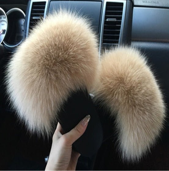 Luxury Faux Fur Slippers - Anna's Linens