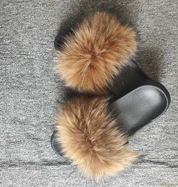 Luxury Faux Fur Slippers - Anna's Linens