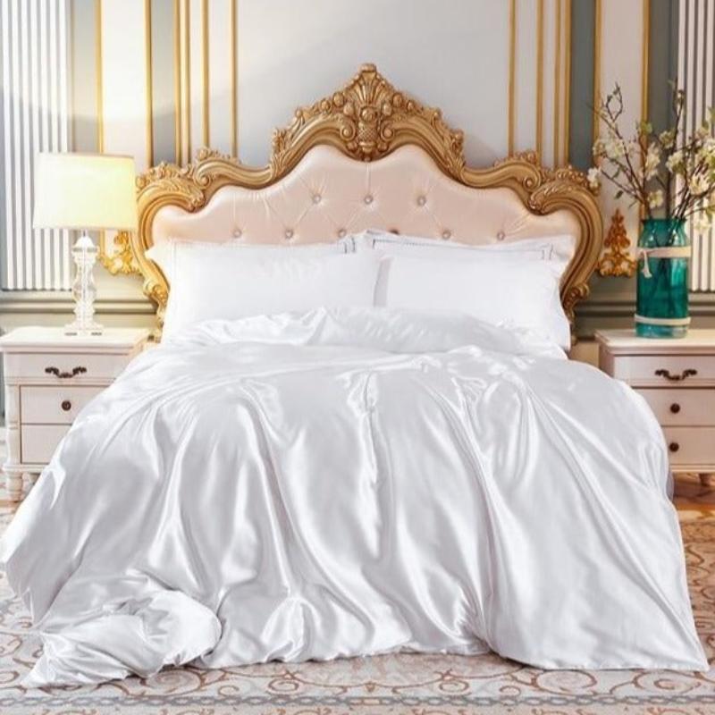 Luxury Satin Silk Duvet Cover 4 Pieces Set - Anna's Linens