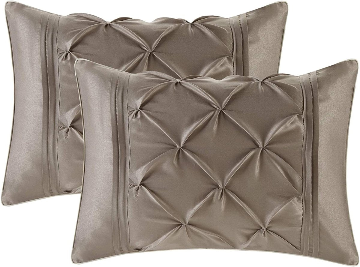 Master Bedroom 24 Piece Room - in - a - Bag Faux Silk Comforter Set Bedding Curtains Pillows - Anna's Linens